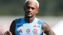 Wesley durante treinamento no CT Ninho do Urubu. Foto: Gilvan de Souza/CRF