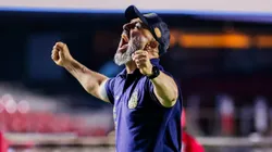 Rafael Guanaes técnico do Mirassol comemora vitória após partida contra o São Paulo - Foto: Fabio Giannelli/AGIF