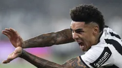 Igor Jesus jogador do Botafogo comemora seu gol durante partida contra o Internacional no estadio Engenhao pelo campeonato Brasileiro A 2025. Foto: Jorge Rodrigues/AGIF