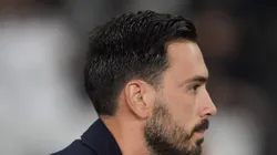 Davide Ancelotti técnico do Botafogo durante partida contra o Vitoria no estadio Engenhao pelo campeonato Brasileiro A 2025. Foto: Thiago Ribeiro/AGIF