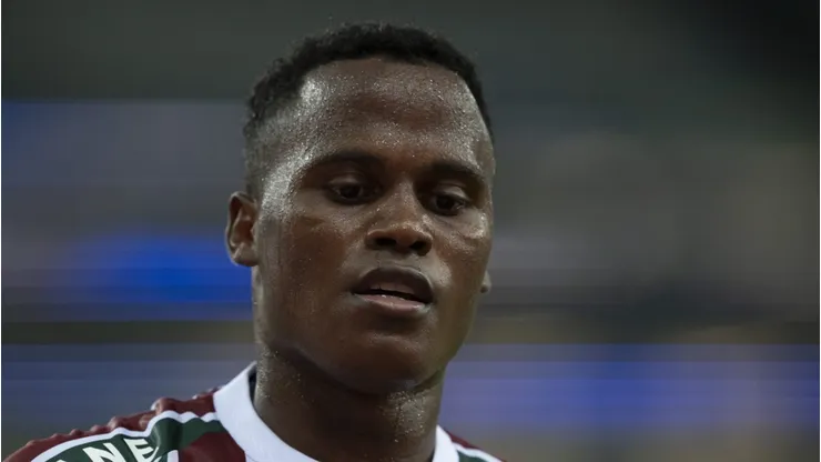 RJ - RIO DE JANEIRO - 29/04/2025 - COPA DO BRASIL 2025, FLUMINENSE X APARECIDENSE - Jhon Arias jogador do Fluminense lamenta durante partida contra o Aparecidense no estadio Maracana pelo campeonato Copa Do Brasil 2025.