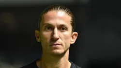 Filipe Luís durante partida entre Santos x Flamengo