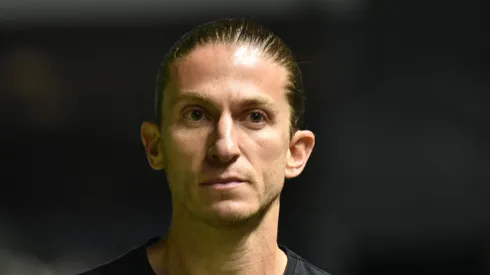 Filipe Luís durante partida entre Santos x Flamengo