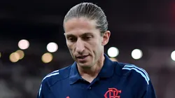 Filipe Luís no comando do Flamengo. Foto: Thiago Ribeiro/AGIF