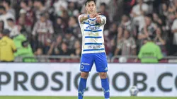 Kaio Jorge, jogador do Cruzeiro, comemora seu gol durante partida contra o Fluminense no estadio Maracana pelo campeonato Brasileiro A 2025. Foto: Thiago Ribeiro/AGIF