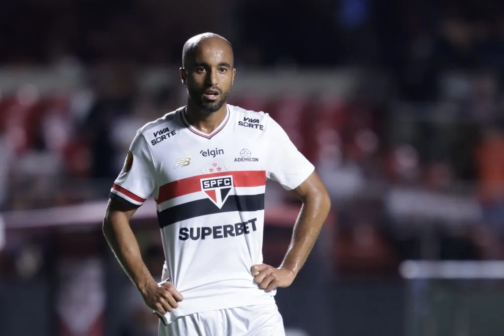 Lucas Moura jogador do Sao Paulo durante partida contra o Mirassol no estadio Morumbi pelo campeonato Paulista 2025. Foto: Marcello Zambrana/AGIF