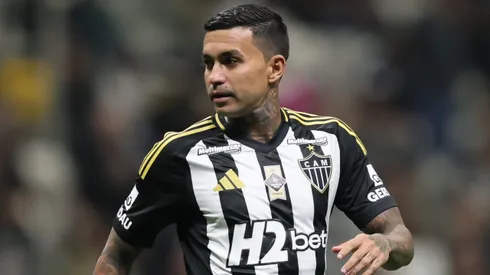 Dudu jogador do Atlético-MG durante partida contra o Internacional no estádio Arena MRV pelo campeonato Brasileiro A 2025. Foto: Gilson Lobo/AGIF