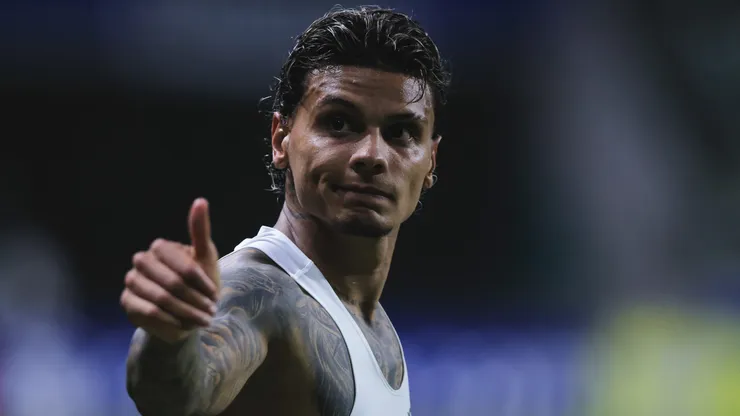 Richard Ríos após partida entre Palmeiras e Cerro Porteño-PAR, no Allianz Parque, pela Libertadores.