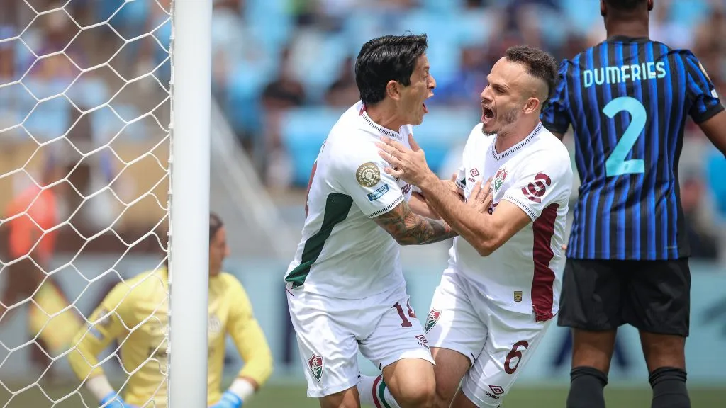Jogadores do Fluminense comemoram gol marcado no Mundial de Clubes. Foto: Marcelo Gonçalves/Fluminense.