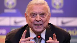 José Maria Marin durante entrevista coletiva, em 2014.