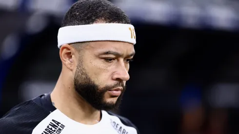 Memphis Depay durante partida entre Corinthians e América de Cali-COL, na Neo Química Arena, pela Copa Sul-Americana.