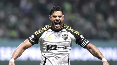 Hulk jogador do Atletico-MG comemora seu gol durante partida contra o Palmeiras no estadio Arena Allianz Parque pelo campeonato Brasileiro A 2025. Foto: Marcello Zambrana/AGIF