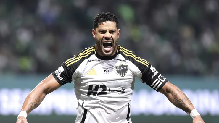 Hulk jogador do Atletico-MG comemora seu gol durante partida contra o Palmeiras no estadio Arena Allianz Parque pelo campeonato Brasileiro A 2025. Foto: Marcello Zambrana/AGIF