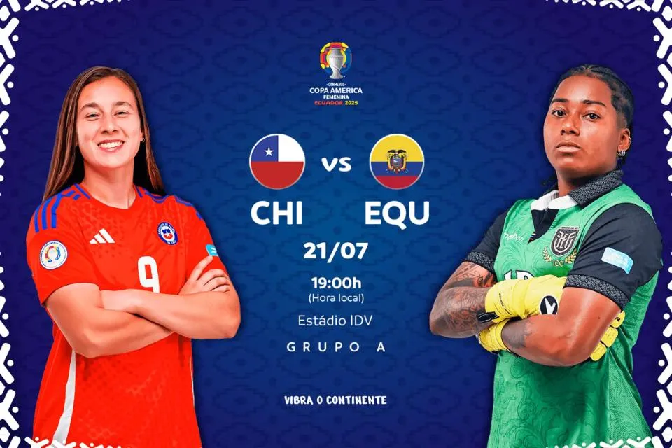 Chile x Equador, pela Copa América Feminina. Foto: Divulgação/Copa América