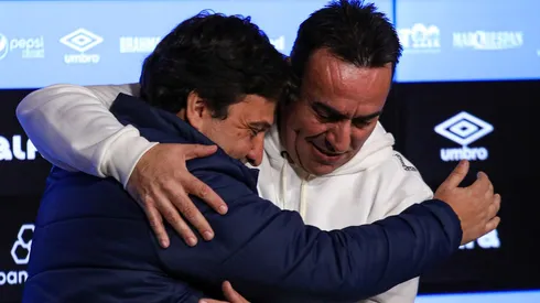 Alberto Guerra e Marcelo Marques em entrevista coletiva sobre a Arena. Foto: Angelo Pieretti/Grêmio FBPA
