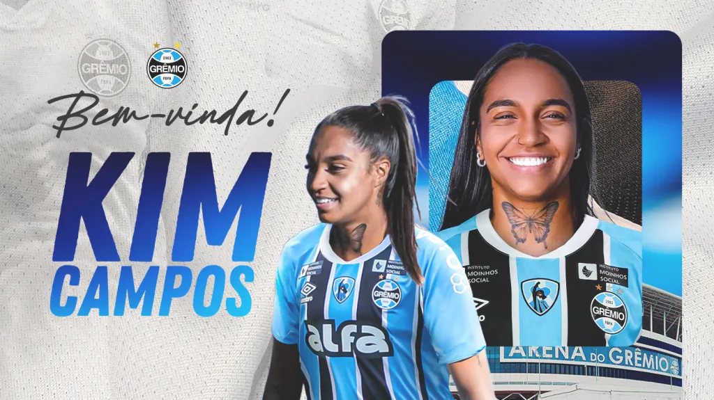 Anúncio da contratação de Kim Campos no Grêmio