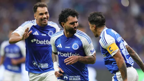 Gabigol comemorando gol em Cruzeiro x Juventude. Foto: Gilson Lobo/AGIF