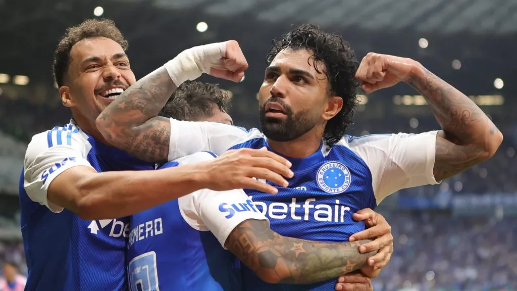 Gabigol comemorando gol pelo Cruzeiro x Juventude. Foto: Gilson Lobo/AGIF