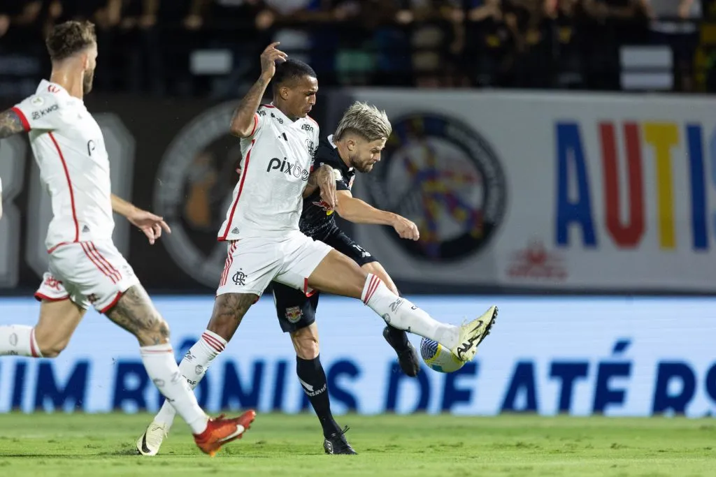 Flamengo e Bragantino empataram 1 a 1 no último confronto em Bragança. Foto: Diogo Reis/AGIF