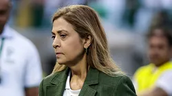 SP - BARUERI - 12/04/2025 - BRASILEIRO A 2025, PALMEIRAS X CORINTHIANS - Leila Pereira presidente do Palmeiras antes da partida contra o Corinthians no estadio Arena Barueri pelo campeonato Brasileiro A 2025.