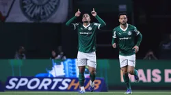 Vitor Roque comemora gol marcado pelo Palmeiras. Foto: Ettore Chiereguini/AGIF