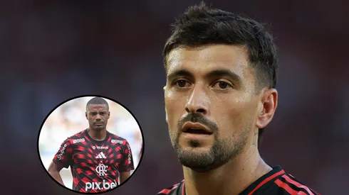 Arrascaeta saiu em defesa do seu companheiro de equipe. Fotos: Wagner Meier/Getty Images e Fernando Torres/AGIF.