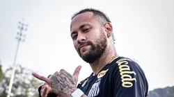 Neymar durante treino de ontem (22) do Peixão.