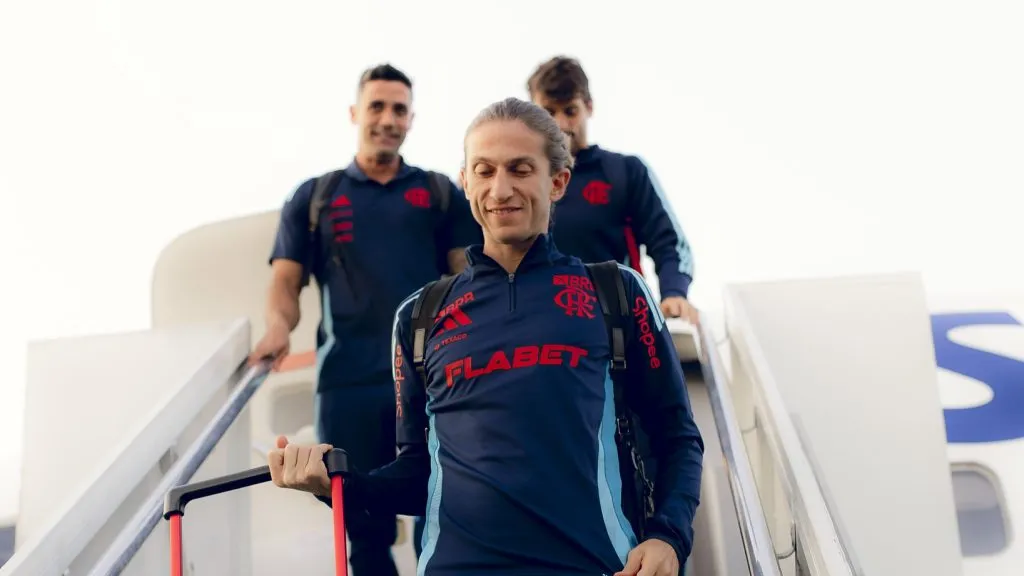 Filipe Luís vem trabalhando pela evolução da equipe – Foto: Adriano Fontes/Flamengo