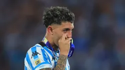 Martirena com a camisa do Racing após título da Sul-Americana.