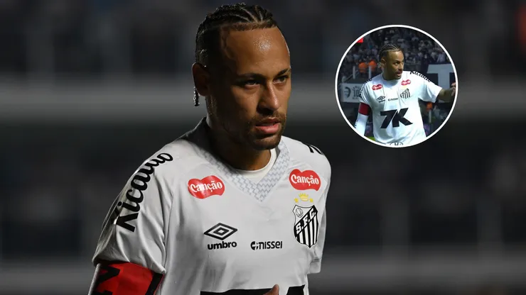 Neymar fica irritado após derrota do Santos para o Inter e discute com torcedor na Vila Belmiro. FotoxFoto: AGIFxReprodução