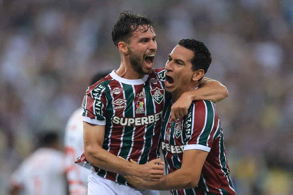 Martinelli, volante do Fluminense em uma partida do Campeonato Brasileiro contra o Bragantino. Foto: Megan Briggs/Getty Images