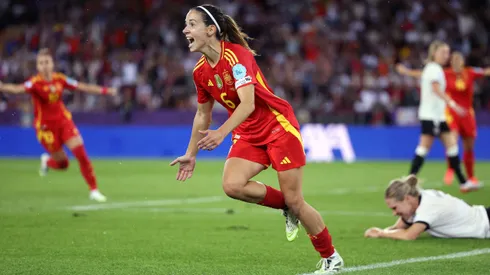 ZURICH, SWITZERLAND - JULY 23: Aitana Bonmatí of Spain celebrates scoring the winning goal during the UEFA Womens EURO 2025 Semi-Final match between Germany and Spain at Stadion Letzigrund on July 23, 2025 in Zurich, Switzerland. (Photo by Charlotte Wilson/Getty Images)