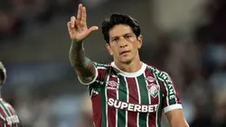 Cano jogador do Fluminense comemora seu gol durante partida contra o Palmeiras no estadio Maracana pelo campeonato Brasileiro A 2025. Foto: Jorge Rodrigues/AGIF