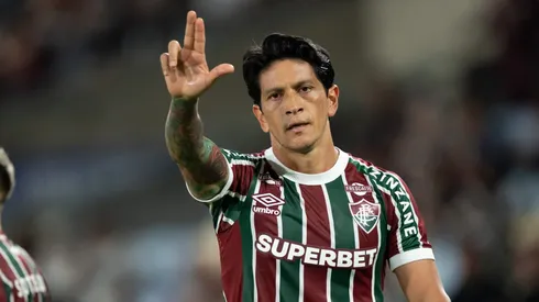 Cano jogador do Fluminense comemora seu gol durante partida contra o Palmeiras no estadio Maracana pelo campeonato Brasileiro A 2025. Foto: Jorge Rodrigues/AGIF