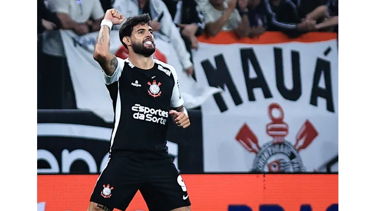 SP - SAO PAULO - 21/05/2025 - COPA DO BRASIL 2025, CORINTHIANS X NOVORIZONTINO - Yuri Alberto jogador do Corinthians comemora seu gol durante partida contra o Novorizontino no estadio Arena Corinthians pelo campeonato Copa Do Brasil 2025. Foto: Fabio Giannelli/AGIF