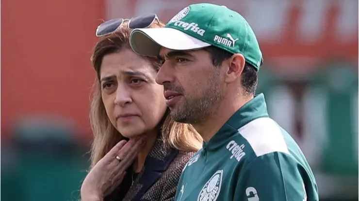 Abel Ferreira e Leila Pereira no Palmeiras. Foto: Cesar Greco / Palmeiras