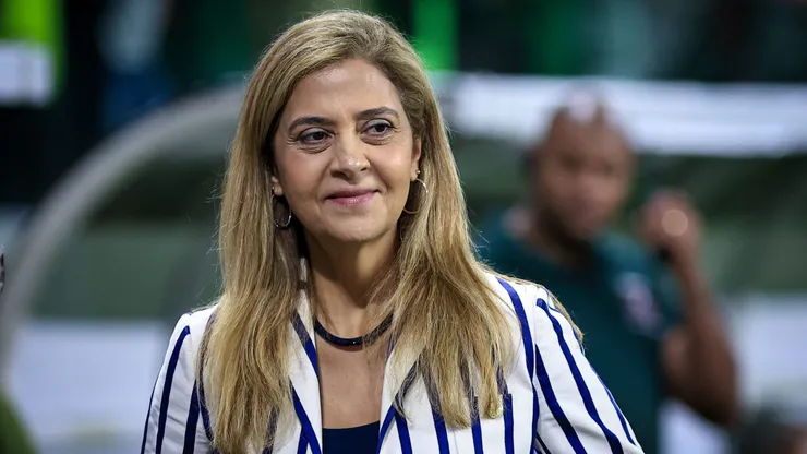 Leila Pereira durante partida do Palmeiras. Foto: Fabio Giannelli/AGIF