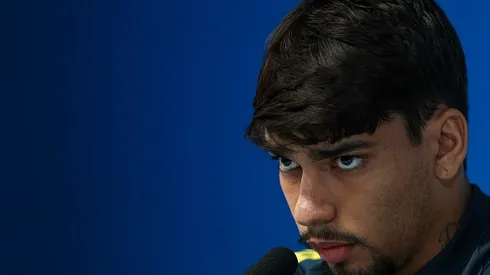 Lucas Paquetá durante entrevista coletiva pela Seleção Brasileira, na Granja Comary, em 2019. Foto: Buda Mendes