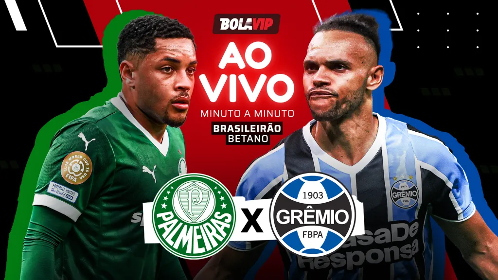 Acompanhe todos os lances de Palmeiras x Grêmio, neste sábado (26), às 21h, no Allianz Parque
