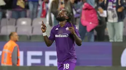 FLORENCE, ITALY - MAY 19: M'Bala Nzola of ACF Fiorentina celebrates after scoring a goal during the Serie A TIM match between ACF Fiorentina and SSC Napoli at Stadio Artemio Franchi on May 19, 2024 in Florence, Italy.(Photo by Gabriele Maltinti/Getty Images)
