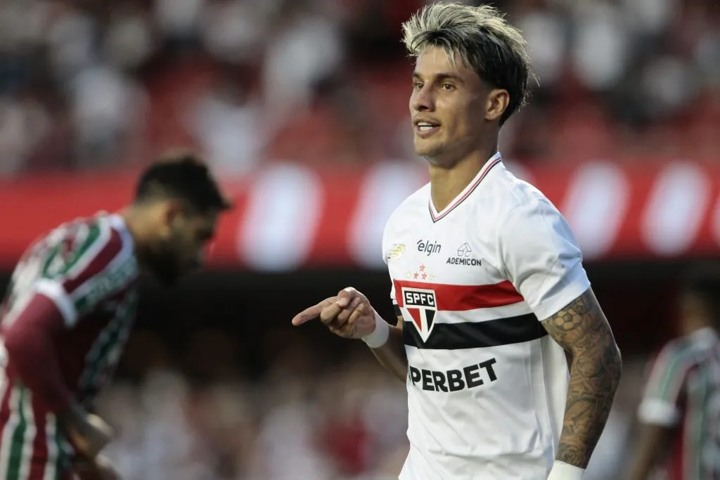SP – SAO PAULO – 27/07/2025 – BRASILEIRO A 2025, SAO PAULO X FLUMINENSE – Ferreira jogador do Sao Paulo comemora seu gol durante partida contra o Fluminense no estadio Morumbi pelo campeonato Brasileiro A 2025. Foto: Marco Miatelo/AGIF