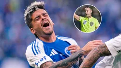 Lance de entrada de Fagner em Fernandinho acabou viralizando em Cruzeiro x Ceará após decisão de Klaus. FotoxFoto: AGIF.