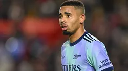 Gabriel Jesus durante partida entre Brentford e Arsenal, pela Premier League. Foto: Mike Hewitt