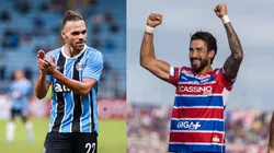 Braithwaite e Lucero são os pilares de Grêmio e Fortaleza - Fotos: Reprodução/AGIF