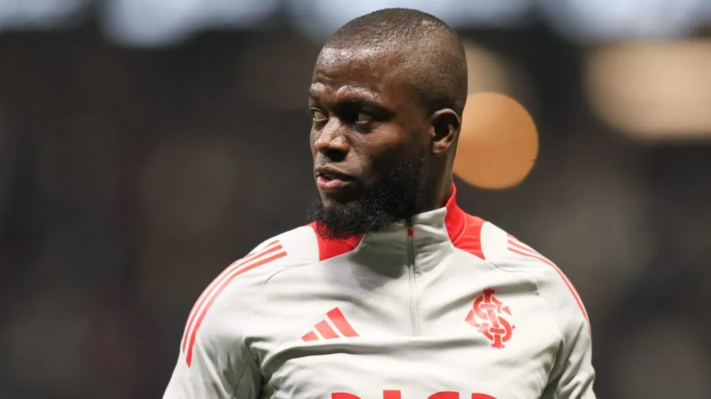 Enner Valencia jogador do Internacional comemora seu gol durante partida contra o Atletico-MG no estadio Arena MRV pelo campeonato Brasileiro A 2025. Foto: Gilson Lobo/AGIF
