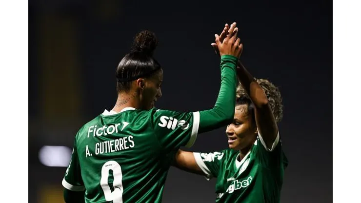 Amanda Gutierres comemora gol do Palmeiras. Foto: Rebeca Reis/Staff Images Woman/CBF