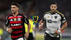 Arrascaeta do Flamengo e Hulk do Atlético-MG - Foto: AGIF