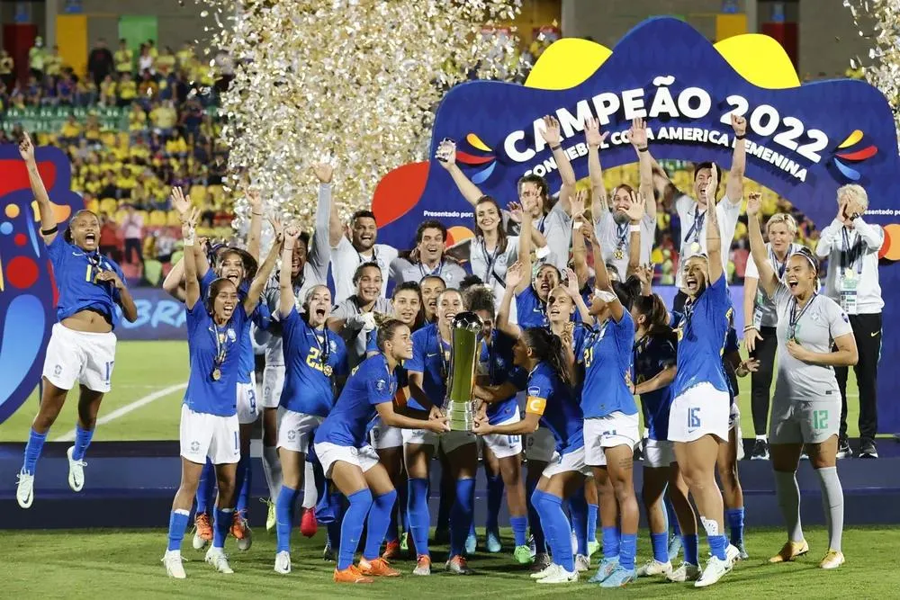 Brasil conquistando a Copa América Feminina 2022. Foto: EFE