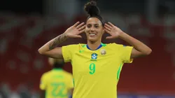 QUITO, ECUADOR - JULY 29: Amanda Gutierres of Brazil celebrates after scoring the team's fourth goal during the CONMEBOL Copa America Femenina 2025 Semifinal match between Brazil and Uruguay at Rodrigo Paz Delgado Stadium on July 29, 2025 in Quito, Ecuador. (Photo by Franklin Jacome/Getty Images)