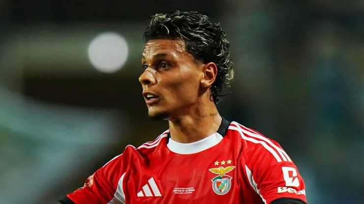 Richard Ríos, meio-campista colombiano do Benfica. ex-Palmeiras - Foto: Gualter Fatia/Getty Images